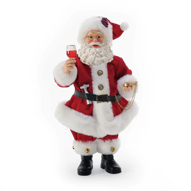 Enesco Possible Dreams Santa Figurine, Wine Time (6016489)