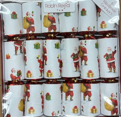 Robin Reed 12" Christmas Crackers, Traditional Santa - Box of 6 (62416)