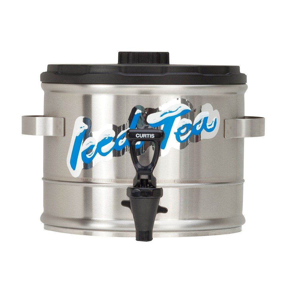 Curtis TC15S 1.5 Gallon Stackable Stainless Steel Iced Tea Dispenser with Plastic Lid