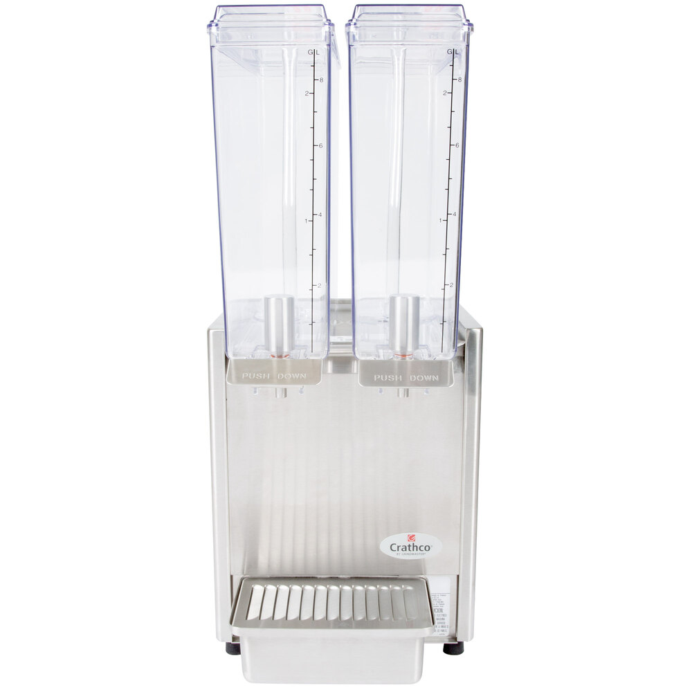 Crathco Mini-Twin E-293 Double 2.4 Gallon Bowl Stainless Steel Cold Beverage Dispenser