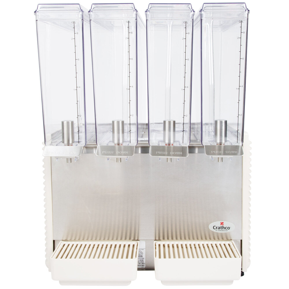 Crathco Mini-Quad E-49-4 Classic Bubbler Series Quadruple 2.4 Gallon Bowl High Impact Plastic Cold Beverage Dispenser