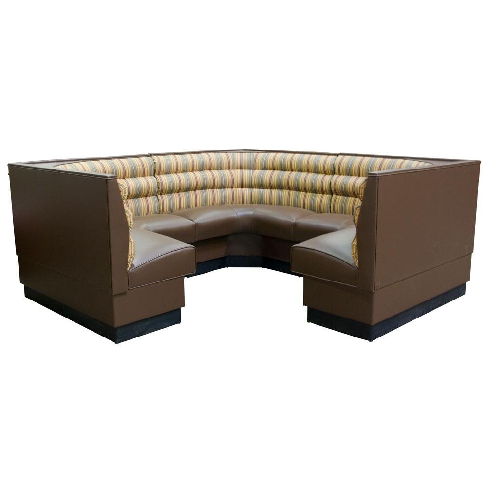American Tables & Seating 88" Long 3/4 Circle Horizontal Channel Back Corner Booth - 42" High