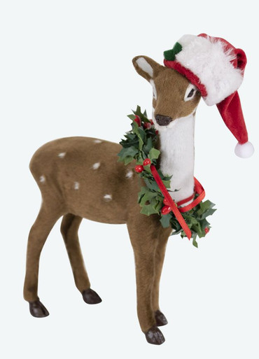 Byers' Choice Reindeer With Wreath (6782)