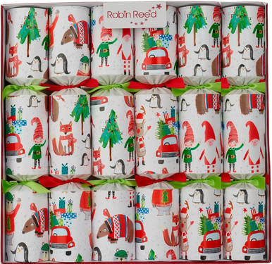 Robin Reed 13" Christmas Crackers, Racing Elf - Box of 6 (72403)
