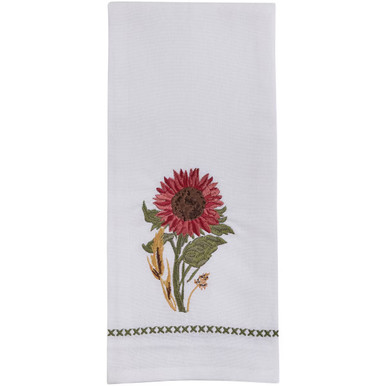 Park Designs Dishtowel, Embroidered Red Sunflower (7499-474)
