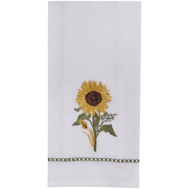 Park Designs Dishtowel, Embroidered Gold Sunflower (7499-475)