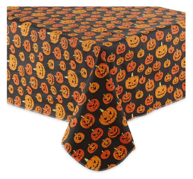 Design Imports Halloween EcoVinyl Tablecloth: Pumpkins - 52" x 70" (755595A)