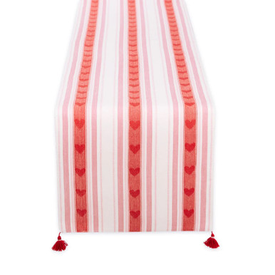 Design Imports Jacquard Table Runner, All My Love Stripe (756484)