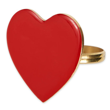 Design Imports Napkin Rings, Red Heart - Set of 4 (756488)