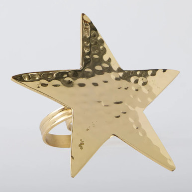 Design Imports Napkin Rings, Gold Star - Set of 4 (757161)