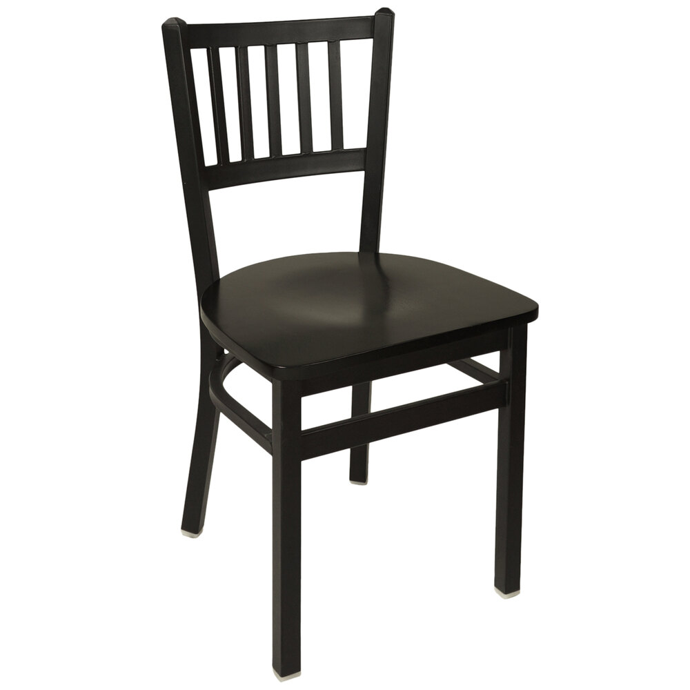 BFM Seating Troy Sand Black Metal Side Chair