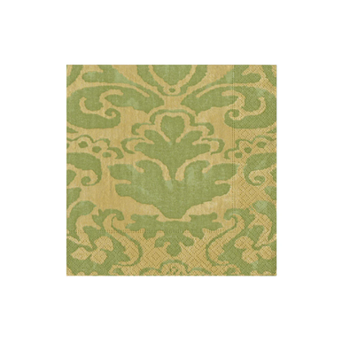 Caspari Paper Luncheon Napkins, Palazzo Moss Green- 2 Packs (7968L)