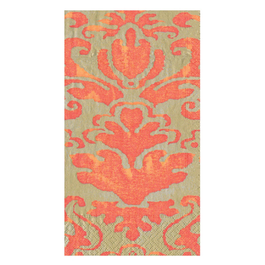 Caspari Paper Guest Towel Napkins, Palazzo Coral - 2 Packs (7969G)