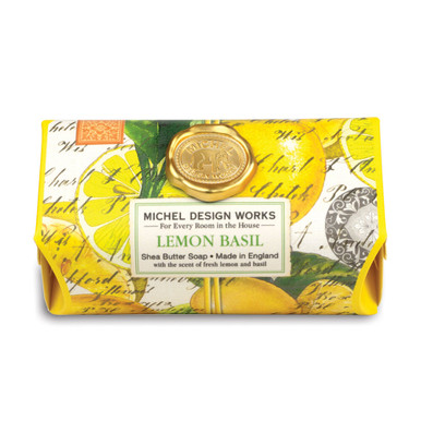 Michel Design Works Large Bath Soap Bar, Lemon Basil (802008)