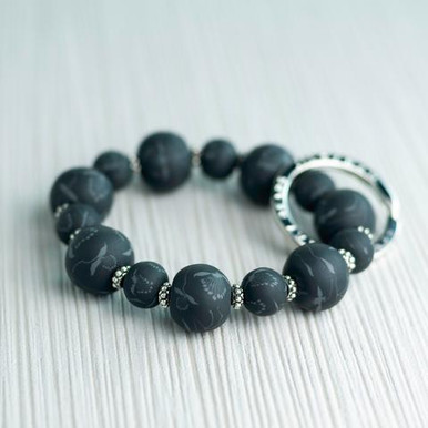 Jilzarah Black Meadow Small Wrist Keychain