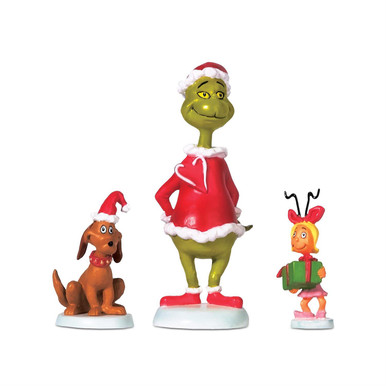 Department 56 Grinch Village, The Grinch, Max, & Cindy-Lou Who (804152)