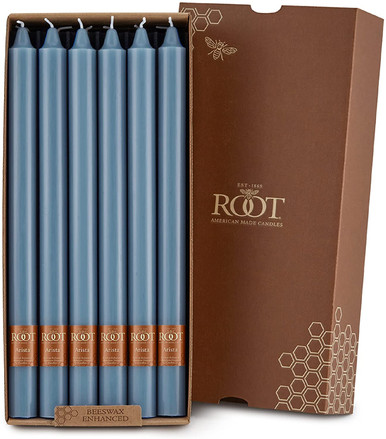 Root Smooth Arista Candles 12", Williamsburg Blue - Box of 12 (82433)