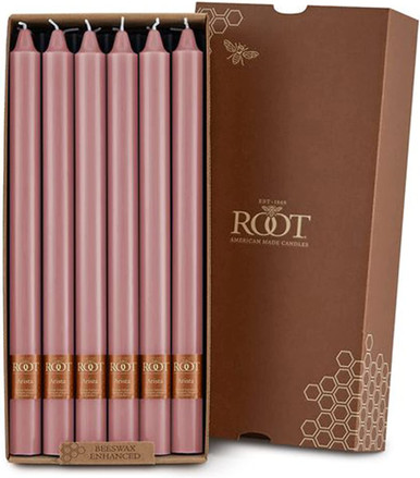 Root Smooth Arista Candles 12", Dusty Rose - Box of 12 (82465)