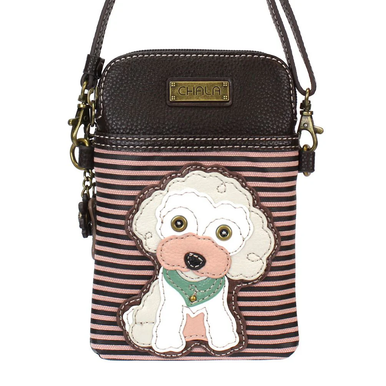 Chala Cell Phone Crossbody Bag, Poodle Burgundy (827PD9S)