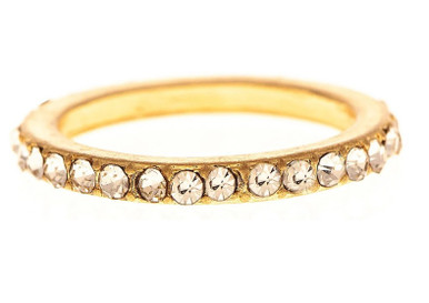 Rain Gold and Clear Crystal Anniversary Band
