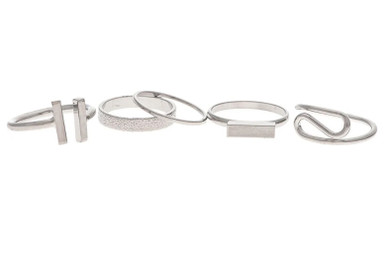 Rain Rings, 18 Piece Set, Silver Bands