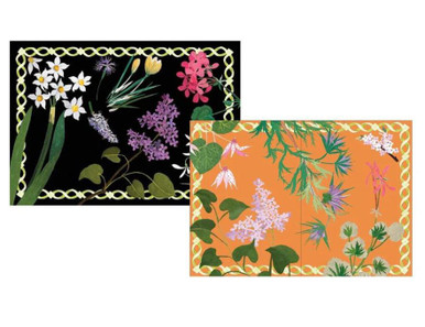 Caspari Assorted Boxed Note Cards, Flower Mosaics - 8 Pack (91601.46)