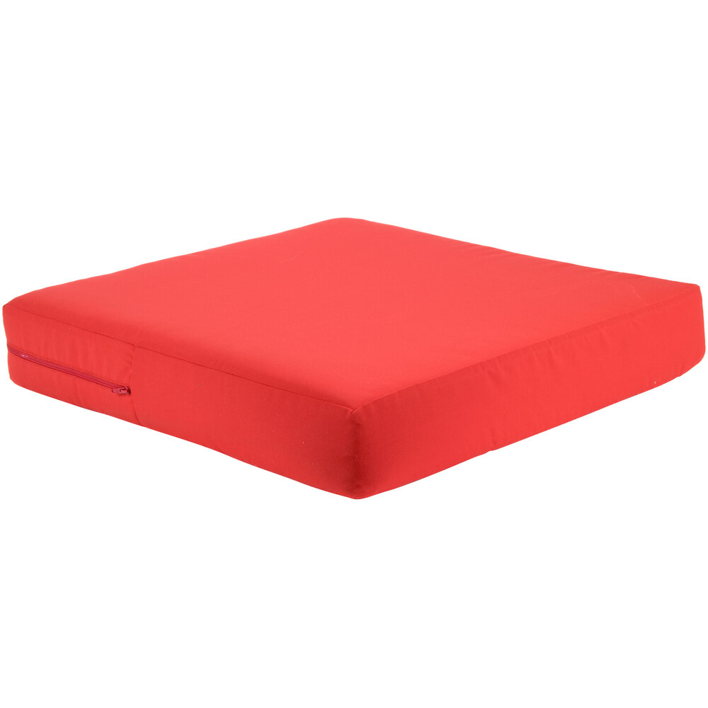 BFM Seating Aruba Logo Red Canvas Ottoman Cushion