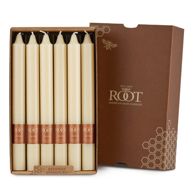 Root Smooth Arista Candles 9", Buttercream - Box of 12 (89184)