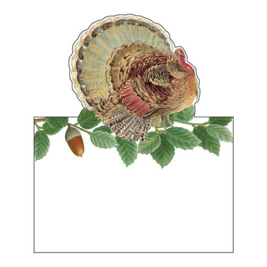Caspari Die-Cut Place Cards, Turkey and Acorns - 2 Packs (89913P)