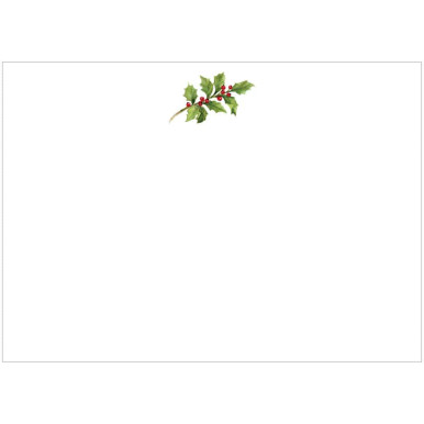 Caspari Correspondence Cards, Holly Sprig - Box of 12 (93627CCU12)