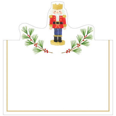 Caspari Die-Cut Place Cards, Little Nutcracker Foil - 2 Packs (94912P)