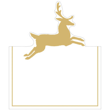Caspari Die-Cut Place Cards, Leaping Deer Foil - 2 Packs (94913P)