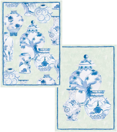 Caspari Note Cards, Glazed Porcelain - Box of 8 (95648.46)
