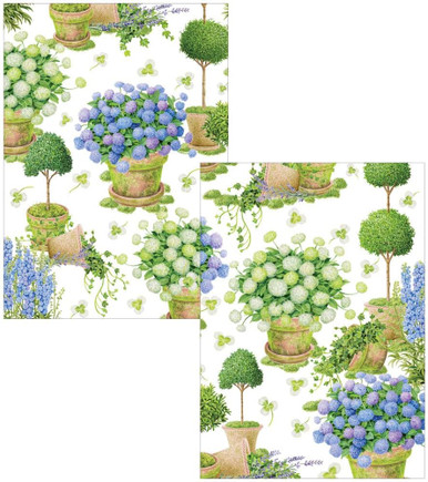 Caspari Note Cards, Potted Hydrangeas - Box of 8 (95649.46)