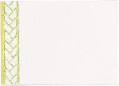 Caspari Correspondence Cards, Bamboo Screen in Moss Green - Box of 12 (95661CCU12)