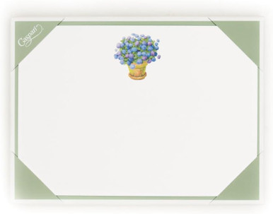 Caspari Correspondence Cards, Potted Hydrangea - Box of 12 (95667CCU12)