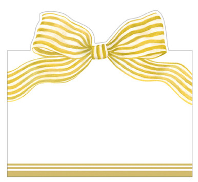 Caspari Place Cards, Gold Striped Bow Foil - 2 Packs (95906P)
