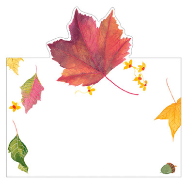 Caspari Place Cards, Swirling Leaves White - 2 Packs (95909P)