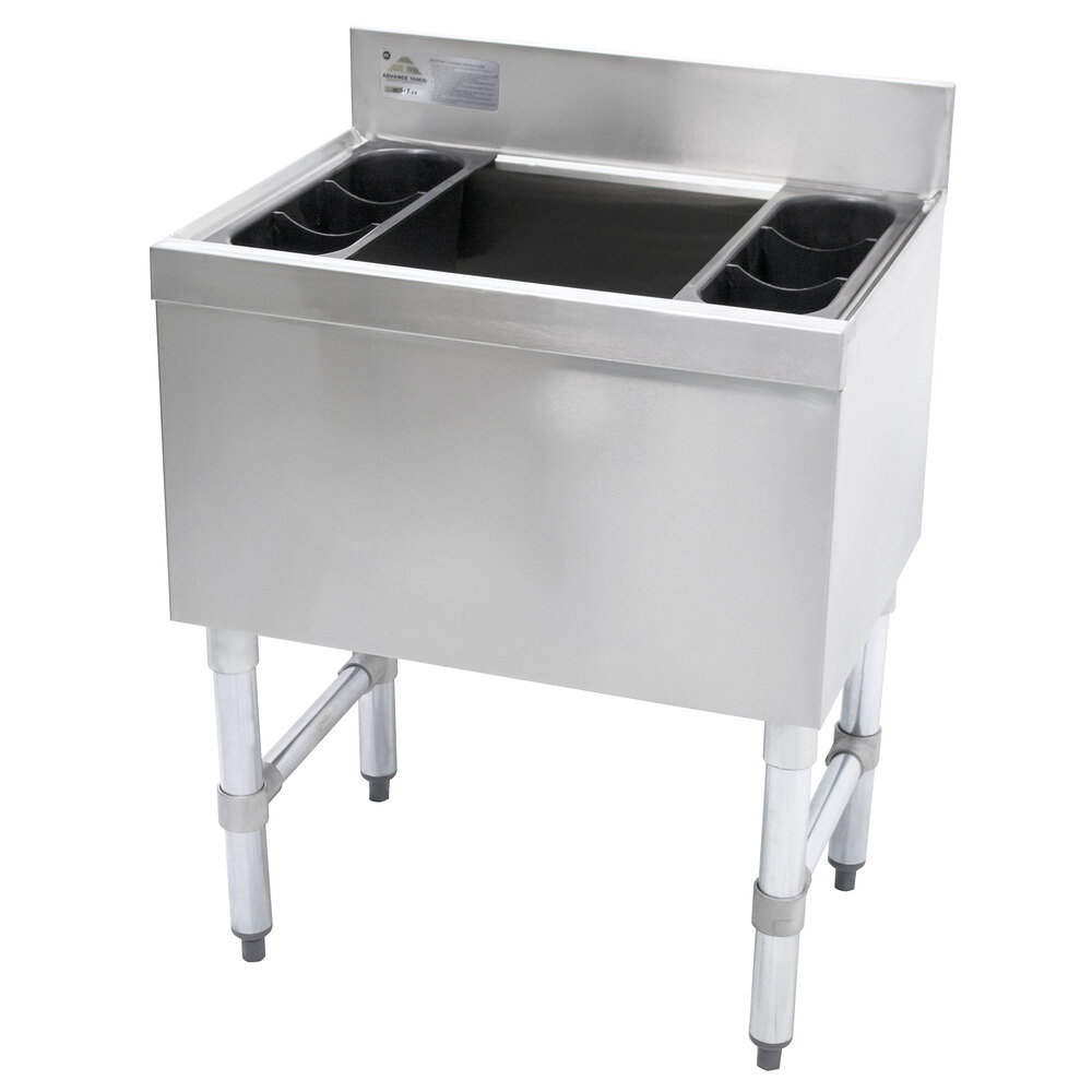 Advance Tabco SLI-12-30-7 Stainless Steel Underbar Ice Bin with 7-Circuit Cold Plate - 30" x 18"