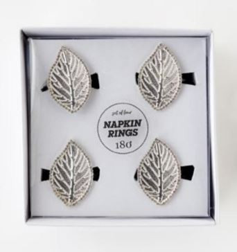 One Hundred 80 Degrees Leaf Napkin Ring, Box of 4 (SI0806)