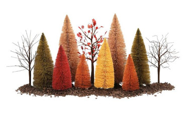 Department 56 Halloween Village, A Splendid Fall Landscape Set (6013637)