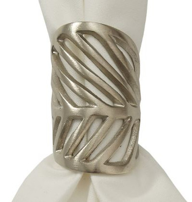 Park Designs Napkin Ring - Jungle Leaf, Silver - Set of 4 (8799-970)