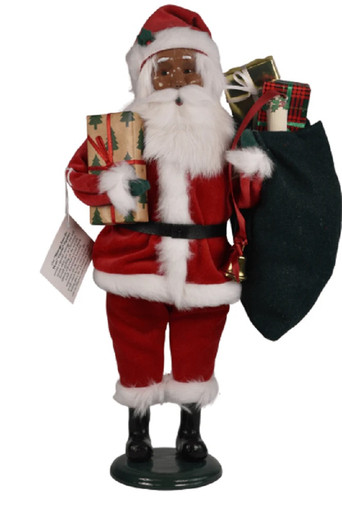 Byers' Choice Caroler, African American Message Santa (AAZBC79)