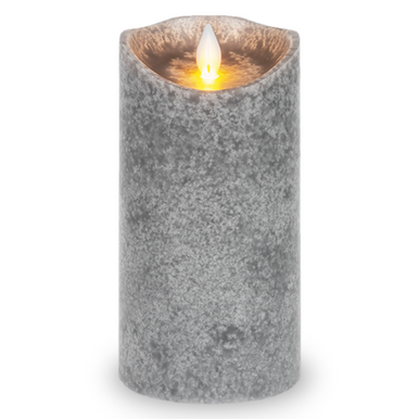 Ganz LED Mottled Wax Pillar, Charcoal Gray - 3 x 6" (ARG3212)