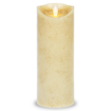 Ganz LED Mottled Wax Pillar, Sand - 3 x 8"