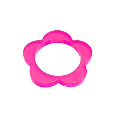 Zenzii Bracelet, Flower Bangle - Hot Pink (B1588HPNK)