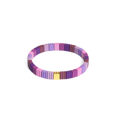 Zenzii Bracelet, Ribbed Stretch - Purple (B1601PUR)
