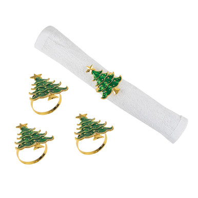 C&F Home Napkin Rings, Christmas Tree - Set of 4 (C47029162S4)