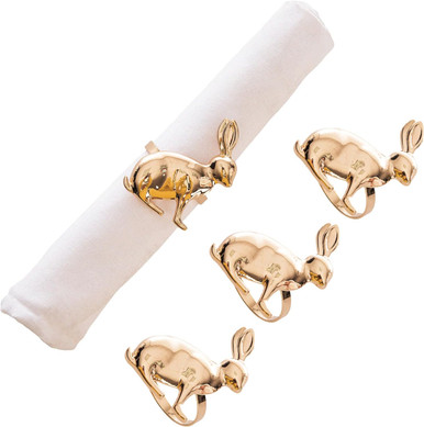 C&F Home Napkin Rings, Gold Rabbit - Set of 4 (C47029228S4)