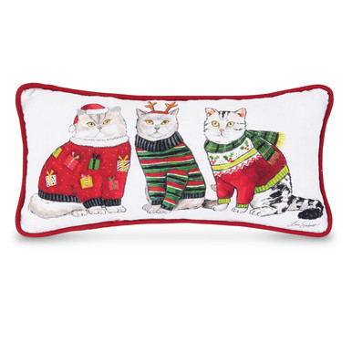 C&F Home Embroidered Throw Pillow, Cat Trio (C812142556C)